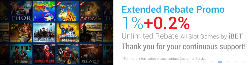 [iBET Malaysia]iBET Slot Games EXTENDED REBATE 1% Unlimited Bonus