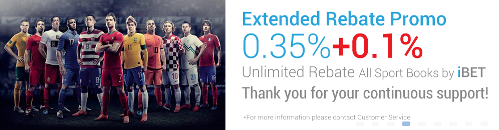 [iBET Malaysia]iBET Sport Books EXTENDED REBATE 0.35% Unlimited Bonus