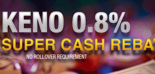 7LIVEASIA Online Casino Weekly 0.8% Keno Super Cash Rebate