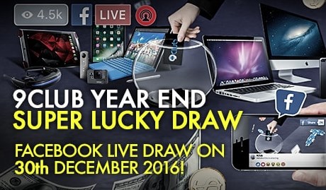 9club Online Casino FB Live Year End Lucky Draw