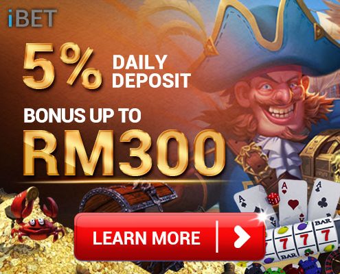Daily Deposit Bonus Up To MYR300 in iBET Online Casino