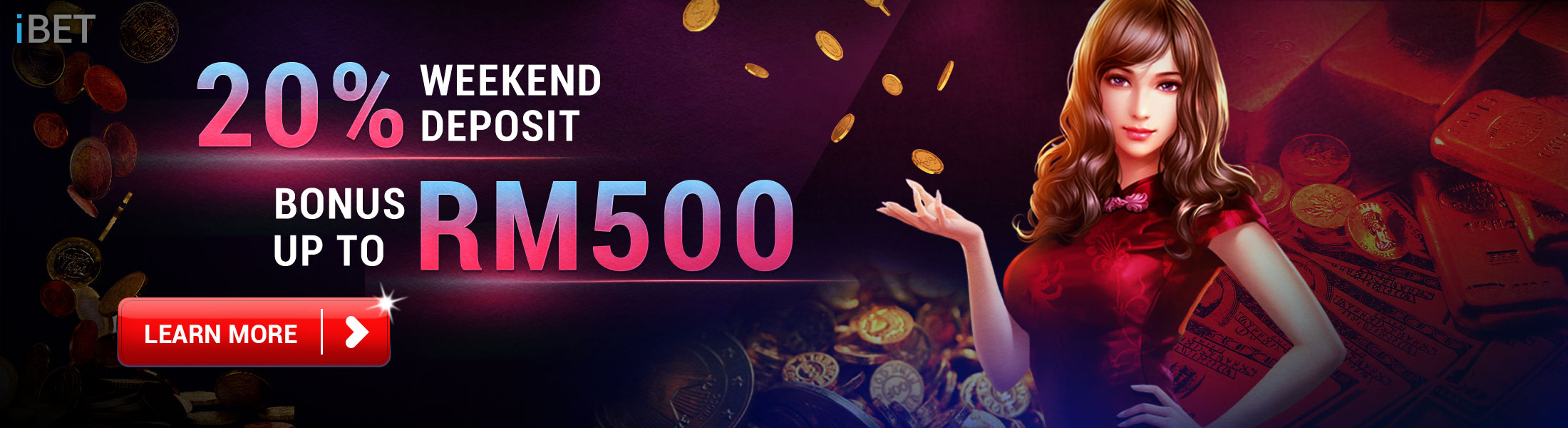 Malaysia Online Casino 20% Weekend Deposit Bonus